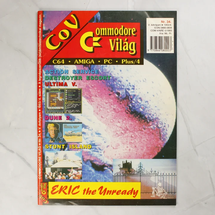 Commodore Világ 34. szám borító A Commodore Világ magazin 34. számának színes borítója