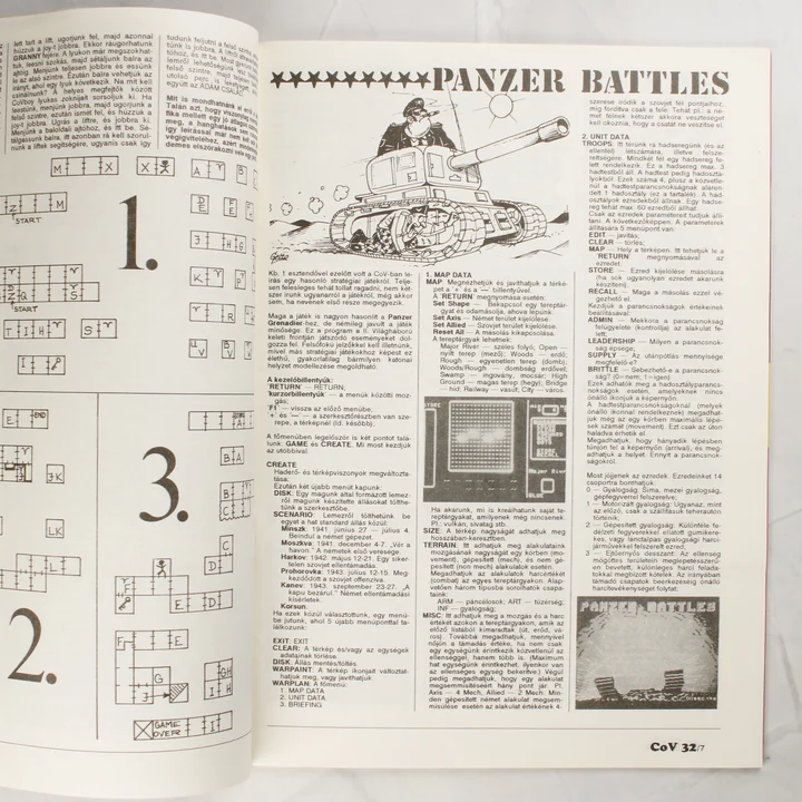 A Panzer Battles stratégiai játék leírása a magazinban