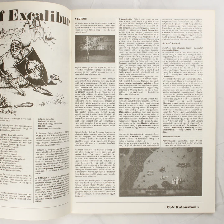 COV magazin belső oldal A magazin belső oldala a Spirit of Excalibur játékleírással.