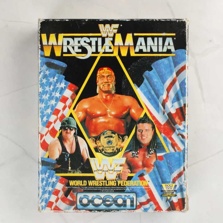 WWF WrestleMania Commodore 64 játék dobozának eleje