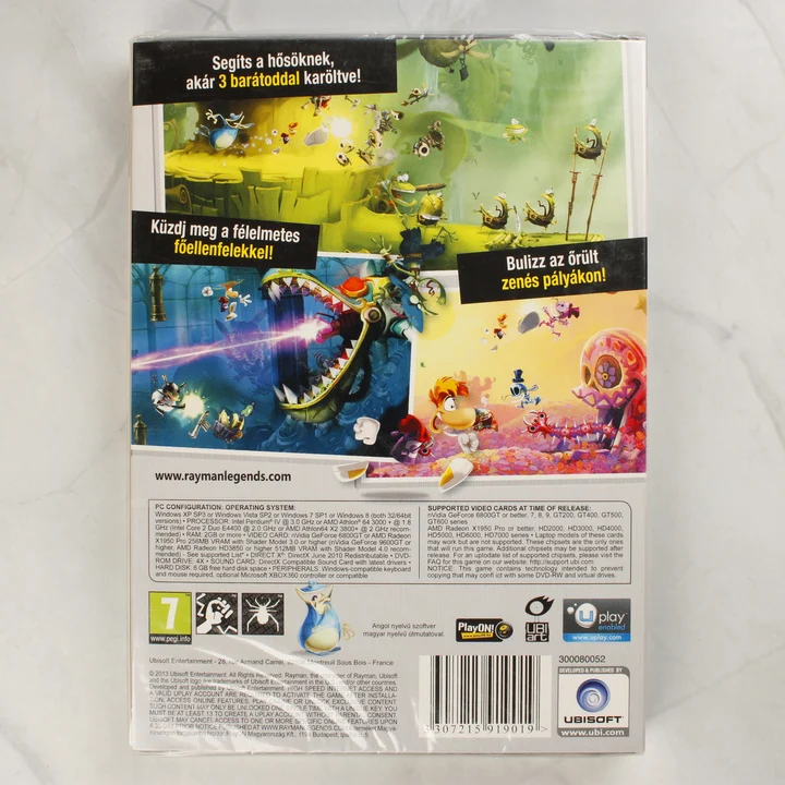 Rayman Legends PC hátlap Rayman Legends PC játék hátlapja a rendszerkövetelményekkel