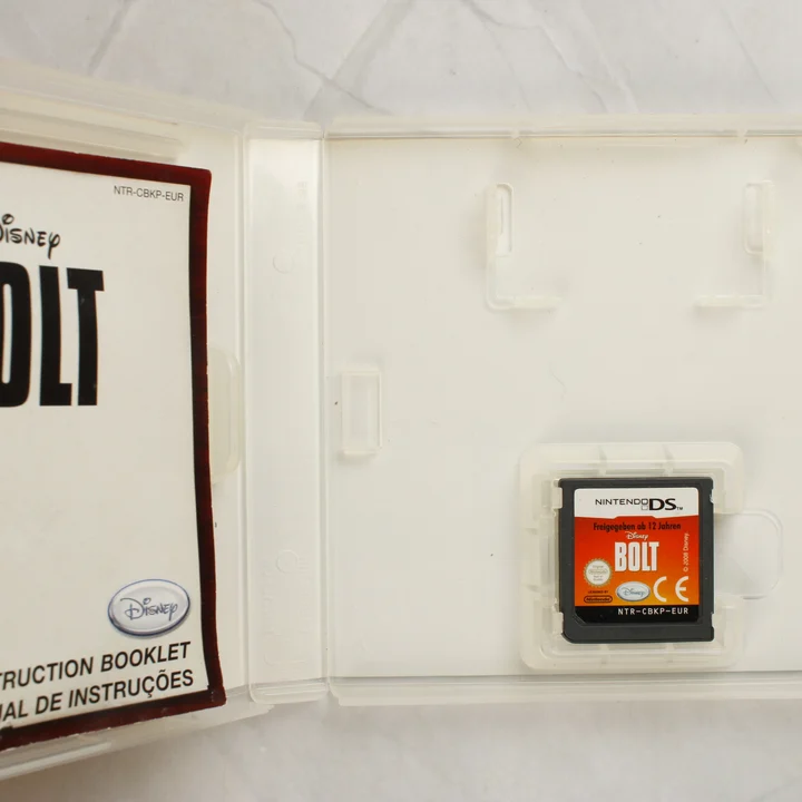 Disney Bolt Nintendo DS belső Nyitott Disney Bolt Nintendo DS tok cartridge-dzsel és útmutatóval