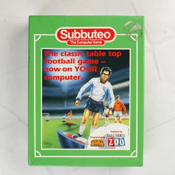 A Subbuteo: The Computer Game videójáték zöld dobozának előlapja