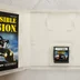 Nyitott Nintendo DS tok a cartridge-el és a kiskönyvvel