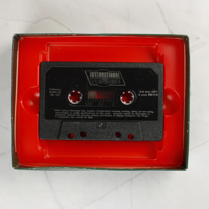 International 3D Tennis Commodore 64 kazetta a dobozban