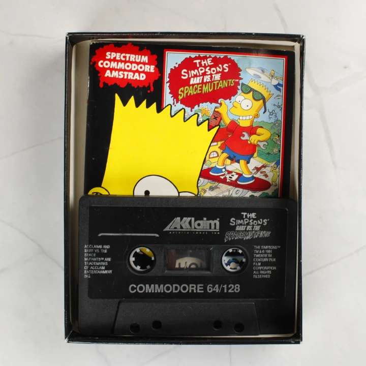 The Simpsons Bart vs the Space Mutants kazetta és útmutató a dobozban