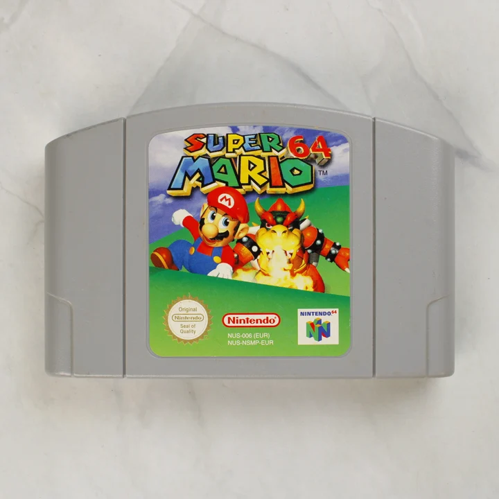 Super Mario 64 Nintendo 64 cartridge elölnézete