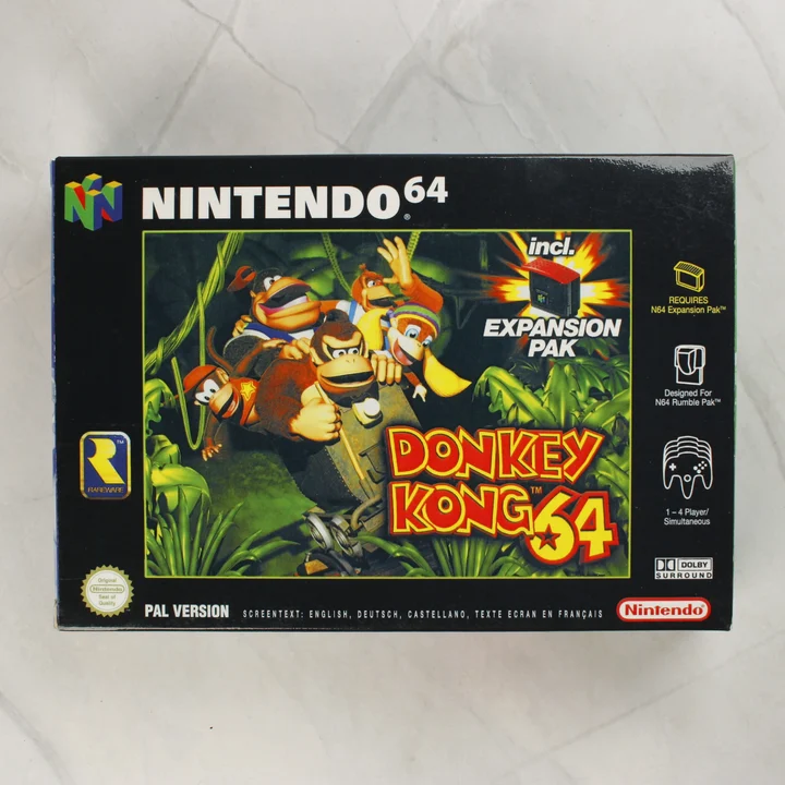 Donkey Kong 64 N64 doboz Donkey Kong 64 Nintendo 64 doboz elölnézete
