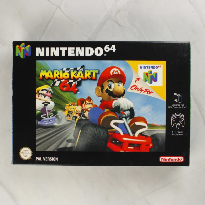 Mario Kart 64 Nintendo 64 doboz elölnézete