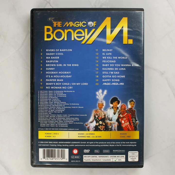 The Magic of Boney M. DVD hátoldala számlistával