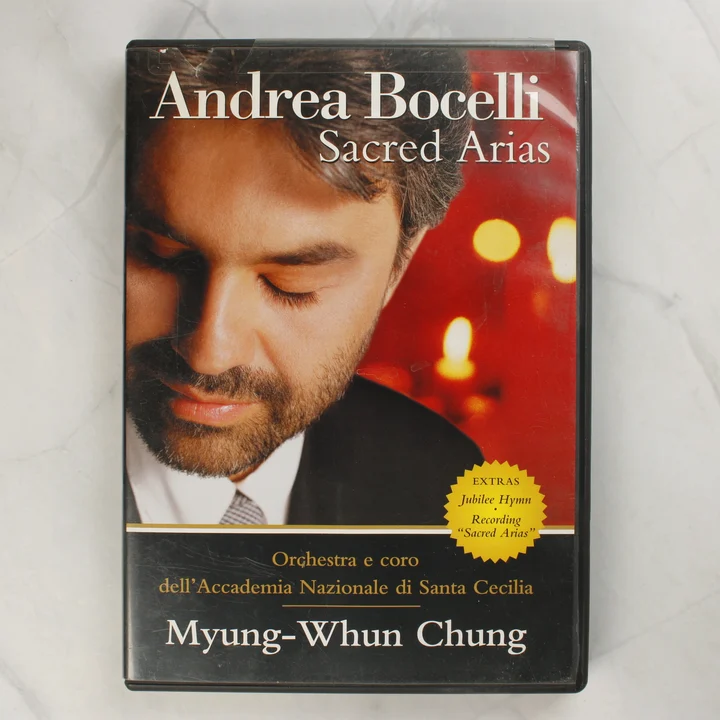 Andrea Bocelli Sacred Arias DVD előlap Andrea Bocelli Sacred Arias DVD előlapja