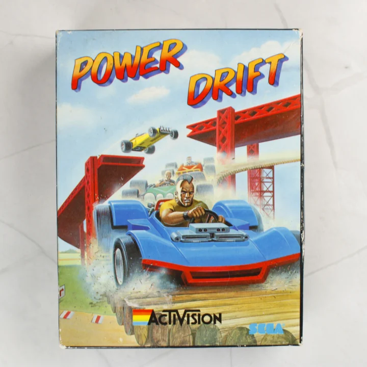 Power Drift C64 doboz elölnézet Power Drift Commodore 64 játék dobozának eleje
