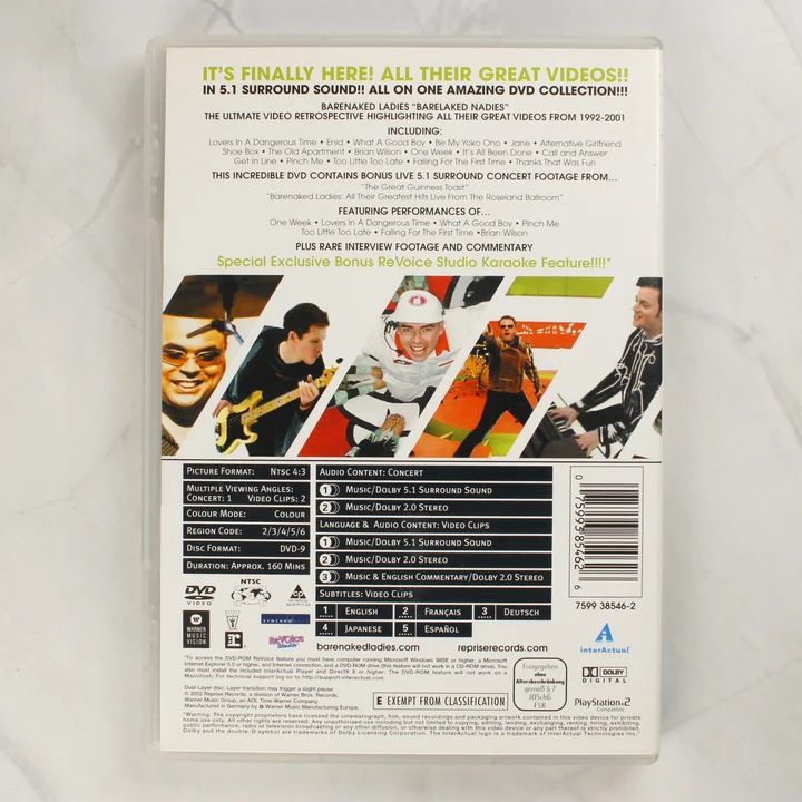 Barenaked Ladies Barelaked Nadies DVD hátlap Barenaked Ladies Barelaked Nadies DVD hátlapja
