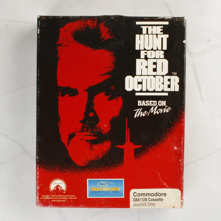 The Hunt for Red October C64 doboz elölnézet The Hunt for Red October Commodore 64 játék dobozának eleje
