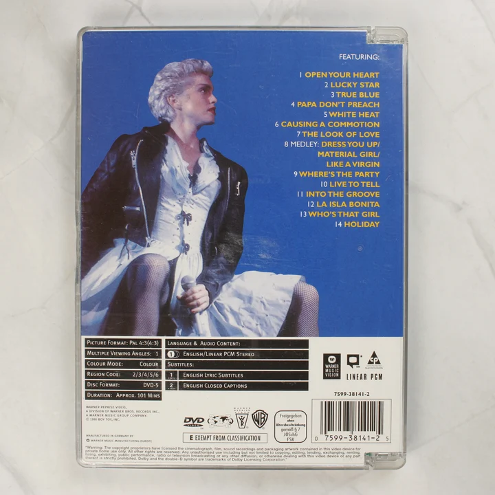 Madonna Ciao Italia DVD hátlap Madonna Ciao Italia DVD hátlapja