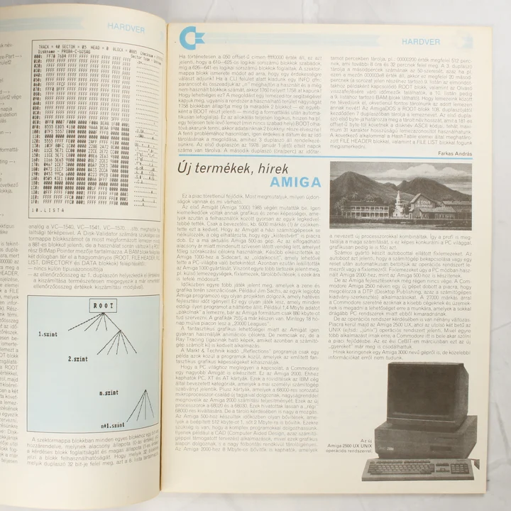 A Commodore újság cikke az Amiga hírekről és az Amiga 2500 UX-ről