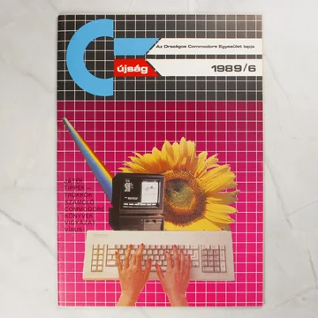 A Commodore Újság 1989/6-os számának színes borítója