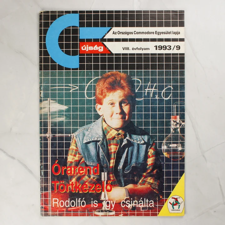A C-újság 1993. szeptemberi számának címlapja egy fiúval és laboratóriumi háttérrel.