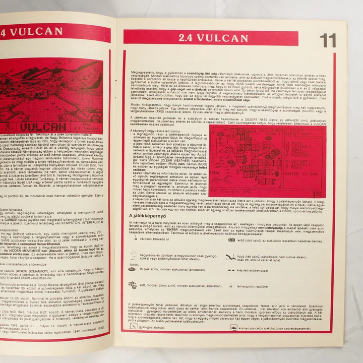 Spectrum Világ 18. Vulcan leírás A Spectrum Világ magazin belső oldalai a Vulcan játék részletes leírásával