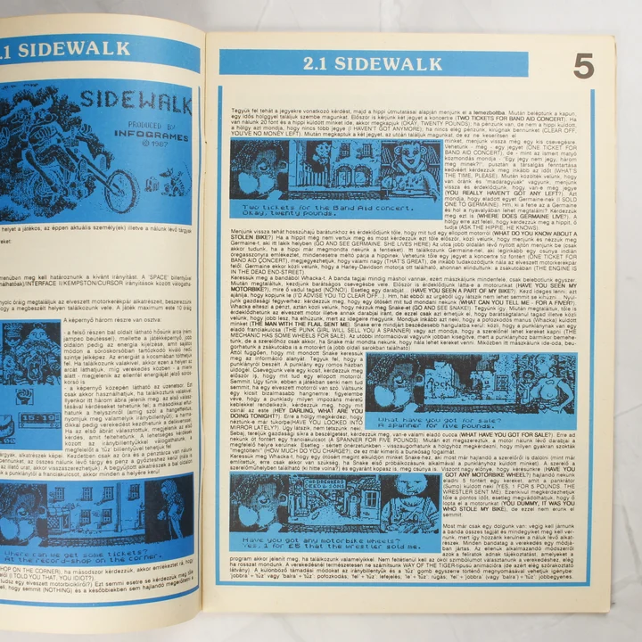 Spectrum Világ 18. belső oldal A Spectrum Világ magazin belső oldalai a Sidewalk játék leírásával
