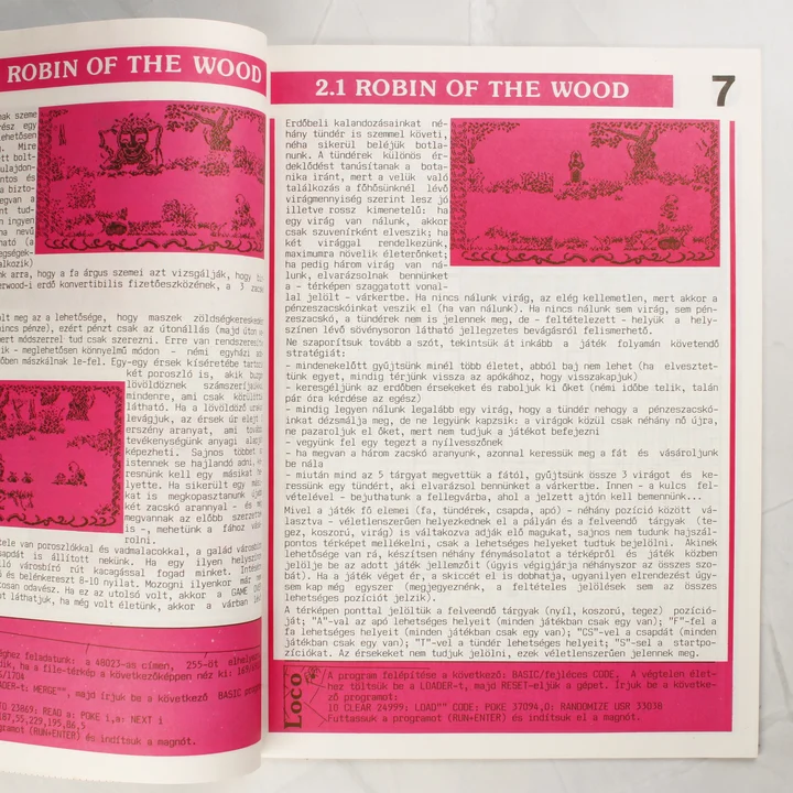 Spectrum Világ belső oldal Robin of the Wood A Spectrum Világ magazin belső oldala a Robin of the Wood leírásával