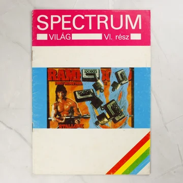 A Spectrum Világ VI. részének borítója Rambo grafikával