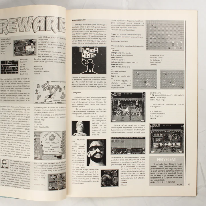 576 Guru belső oldalak Masterblaster és Cybergames játékleírások az 576 Guru magazinban