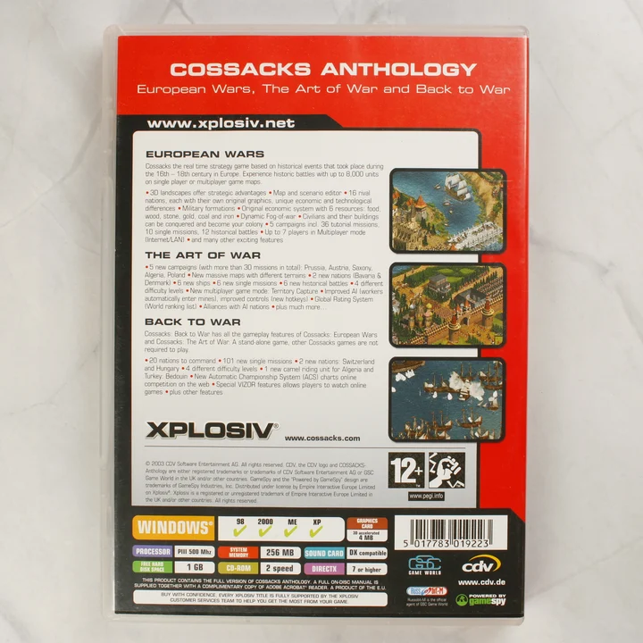 Cossacks Anthology PC hátlap Cossacks Anthology PC játék hátoldala