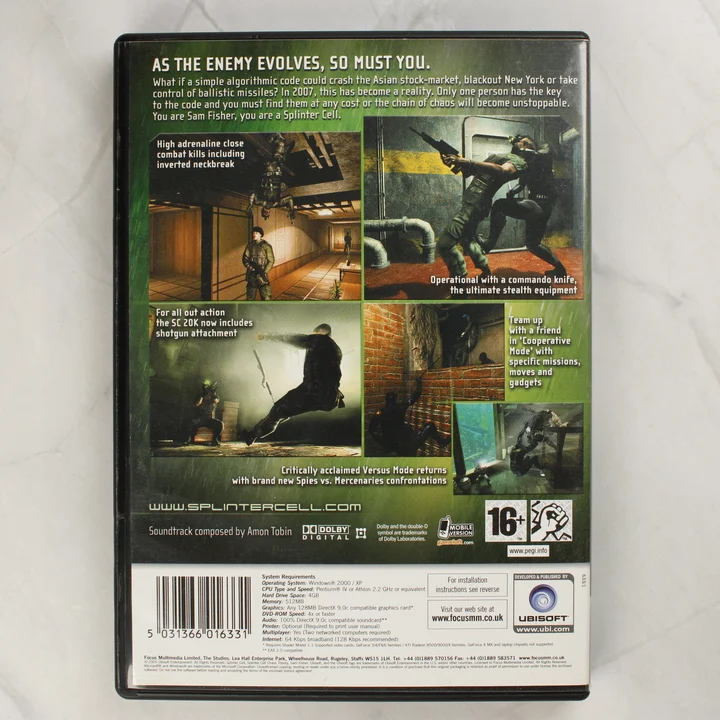 Splinter Cell Chaos Theory PC hátlap Splinter Cell Chaos Theory PC játék hátlapja