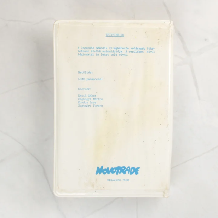 Spitfire 40 Commodore 64 játék tok hátlapja magyar szöveggel