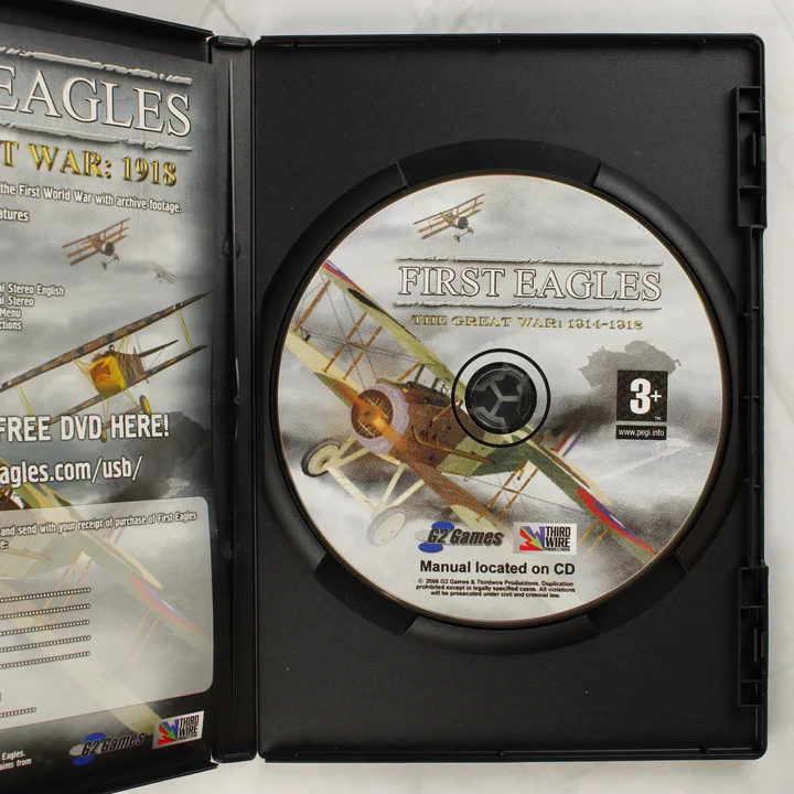 First Eagles PC játék lemez First Eagles: The Great War: 1918 nyitott tok és lemez