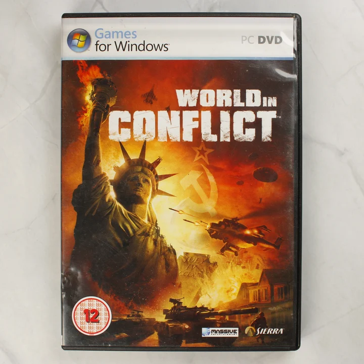 A World in Conflict PC-s videójáték elülső borítója a Szabadság-szoborral.
