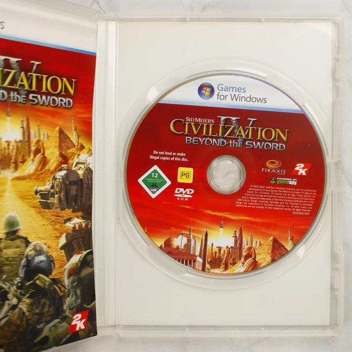 Civilization IV Beyond the Sword PC lemez Sid Meier's Civilization IV: Beyond the Sword nyitott tok és DVD lemez