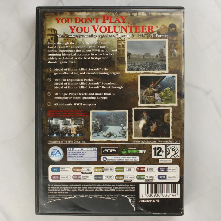 Medal of Honor Allied Assault War Chest PC játék hátlapja