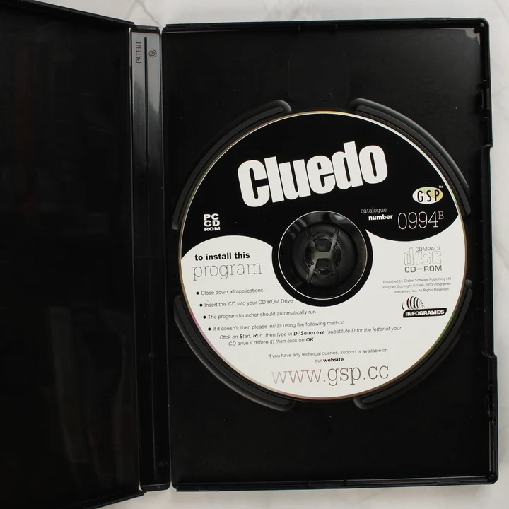 Cluedo Murder at Blackwell Grange lemez Cluedo Murder at Blackwell Grange PC CD-ROM lemez a tokban