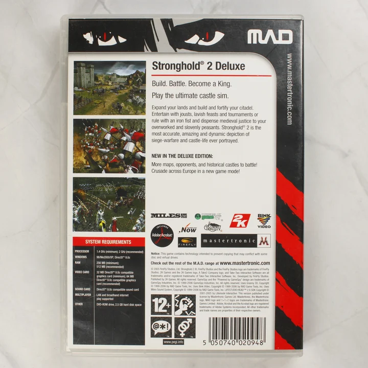 Stronghold 2 Deluxe PC hátlap Stronghold 2 Deluxe PC játék hátlapja