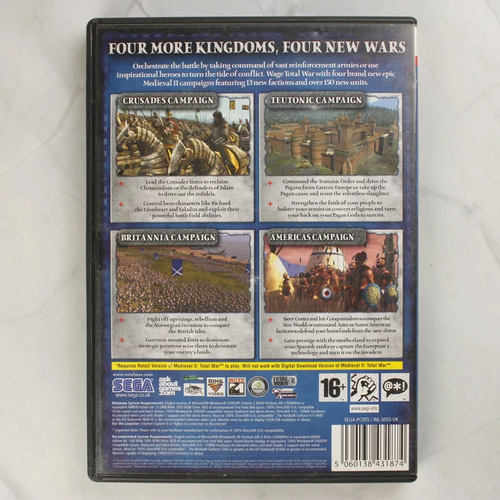 Medieval II Total War Kingdoms hátlap Medieval II: Total War Kingdoms PC játék hátoldala