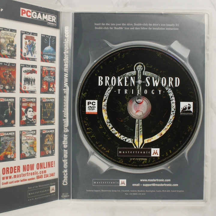 Broken Sword Trilogy nyitott tok lemezzel