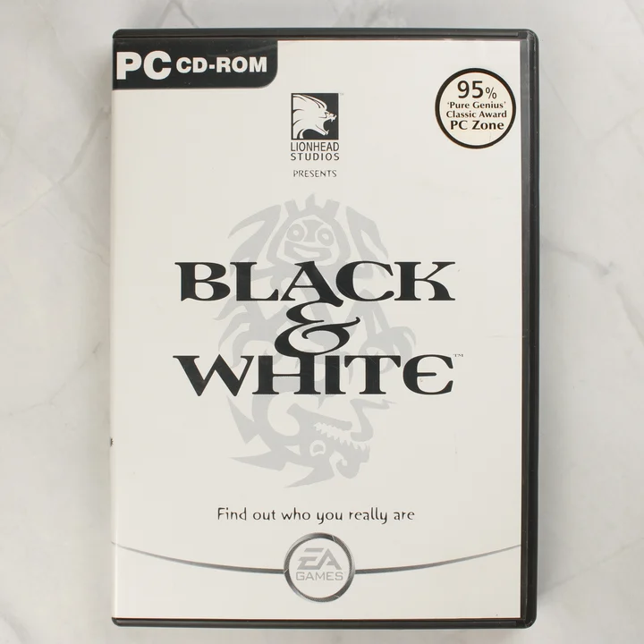 Black & White PC játék előlap Black & White PC játék előlapja fehér borítóval
