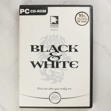 Black & White PC játék előlapja fehér borítóval