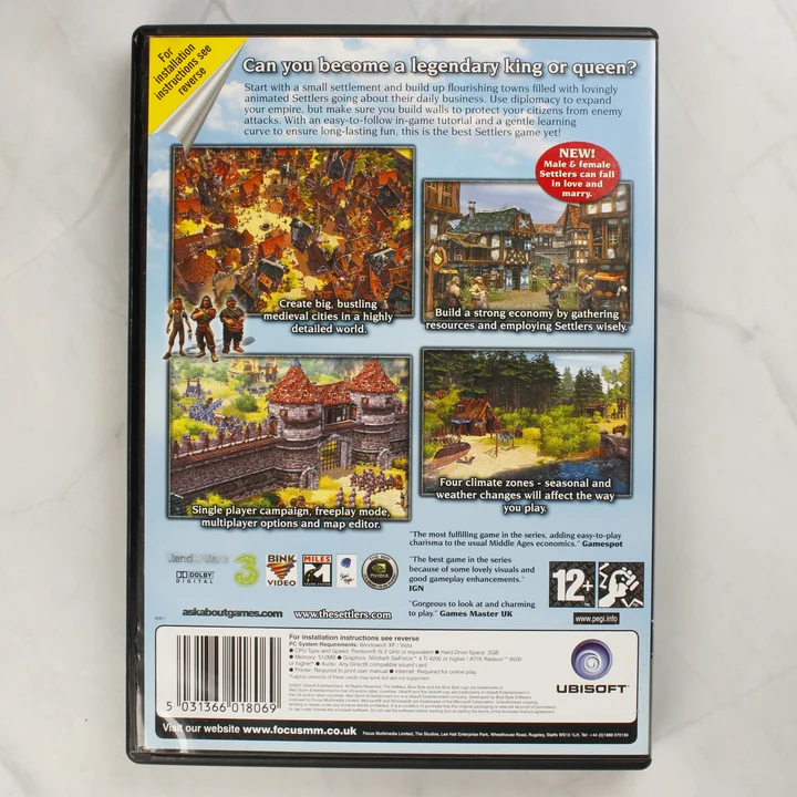 The Settlers: Rise of an Empire PC játék hátoldala