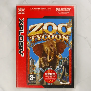 Zoo Tycoon PC játék borítója elefánttal és Xplosiv logóval