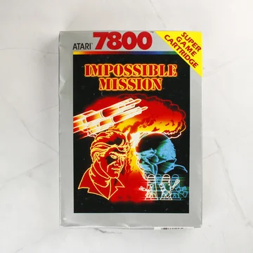 Az Impossible Mission Atari 7800 videójáték dobozának előlapja