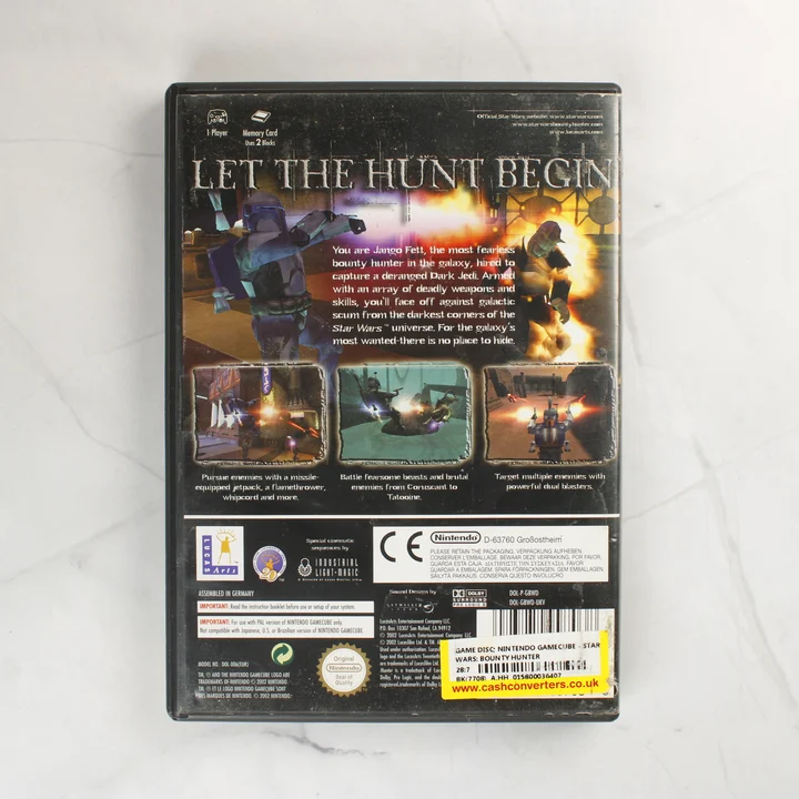 Star Wars Bounty Hunter GameCube hátlap Star Wars Bounty Hunter GameCube játék hátoldala