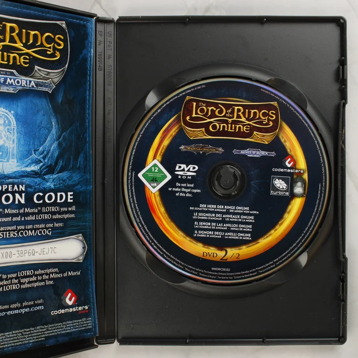 The Lord of the Rings Online Mines of Moria nyitott tok és lemez