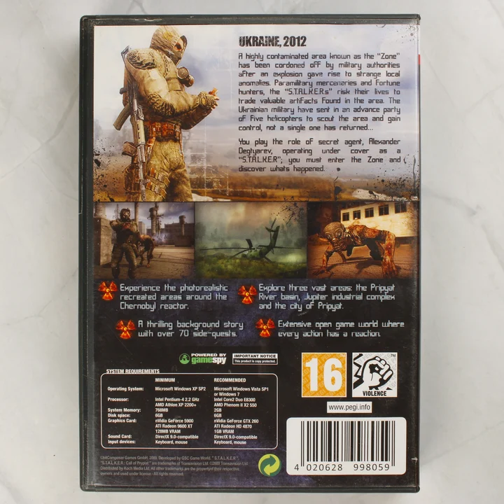 S.T.A.L.K.E.R. Call of Pripyat PC játék hátoldala