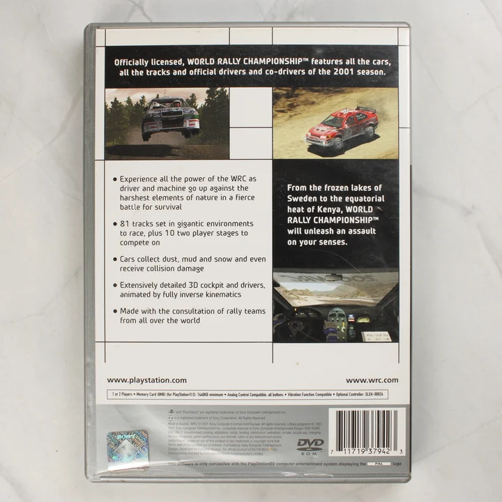 WRC World Rally Championship PS2 Platinum játék hátoldala