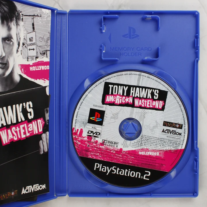 Tony Hawk's American Wasteland PS2 nyitott tok és lemez