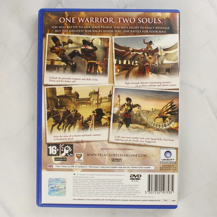 Prince of Persia: The Two Thrones PlayStation 2 játék hátlapja