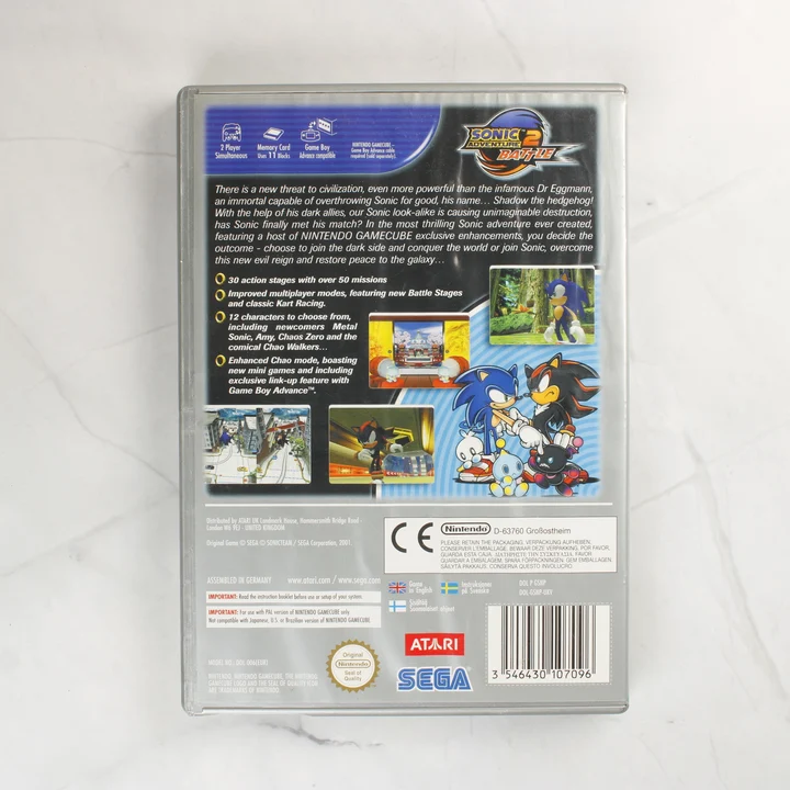 Sonic Adventure 2 Battle GameCube játék hátlapja